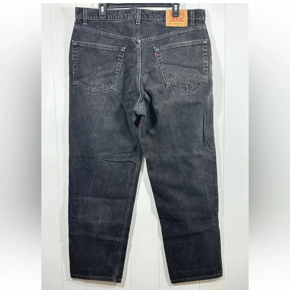 Vtg Levis 550 Black Charcoal Relaxed Fit 40 x 30 Made In USA - Picture 5 of 9